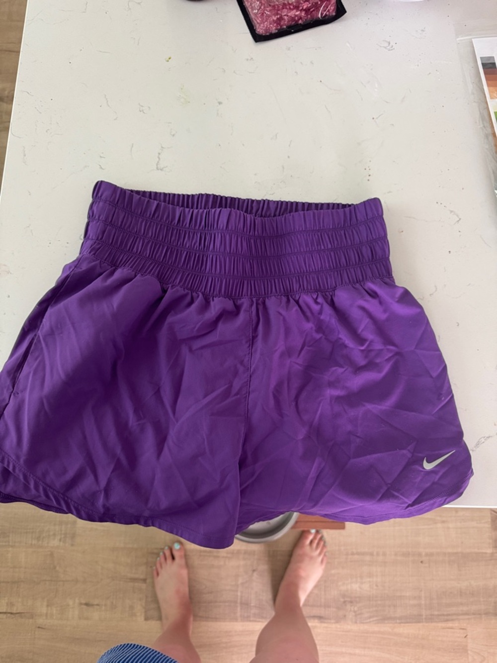 Nike Women's Purple Athletic Running Shorts with Elastic Waist